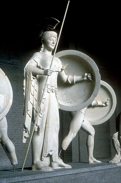 Athena from part of the West Pediment of the Temple of Aphaia, Aegina, Greece, c500-480 BC