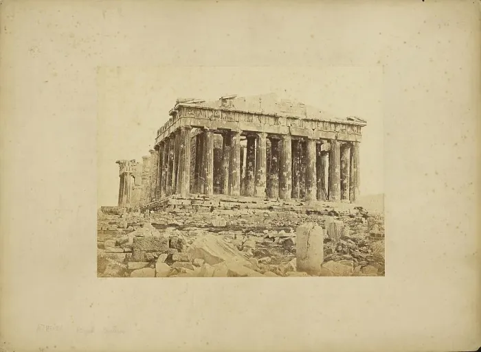 Framed Print : Athens - Parthenon, western facade, 1865. Creator: Konstantinos Dimitriou Framed Print : Athens - Parthenon, western facade, 1865. Creator: Konstantinos Dimitriou