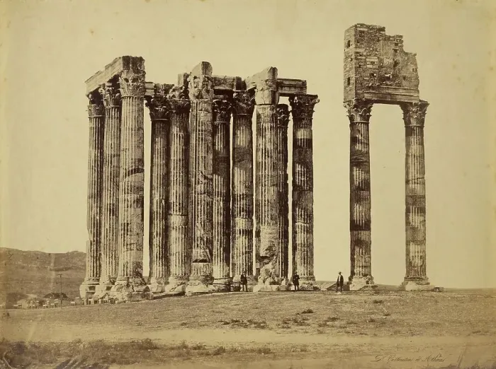 Framed Print : Athens - temple of Zeus Olypmpios, 1865. Creator: Konstantinos Dimitriou Framed Print : Athens - temple of Zeus Olypmpios, 1865. Creator: Konstantinos Dimitriou