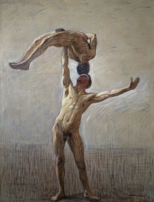 Framed Print : Athletes, 1912. Creator: Eugène Jansson Framed Print : Athletes, 1912. Creator: Eugène Jansson