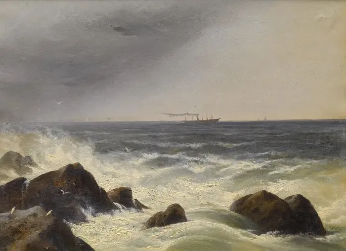 Framed Print : On the Atlantic, 19th century. Creator: Charles Lanman Framed Print : On the Atlantic, 19th century. Creator: Charles Lanman