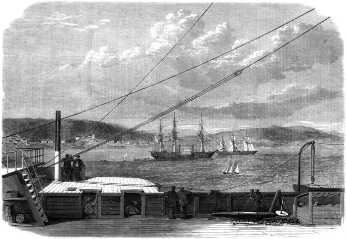 Framed Print : The Atlantic telegraph expedition, Content Bay, Newfoundland, 1866 Framed Print : The Atlantic telegraph expedition, Content Bay, Newfoundland, 1866