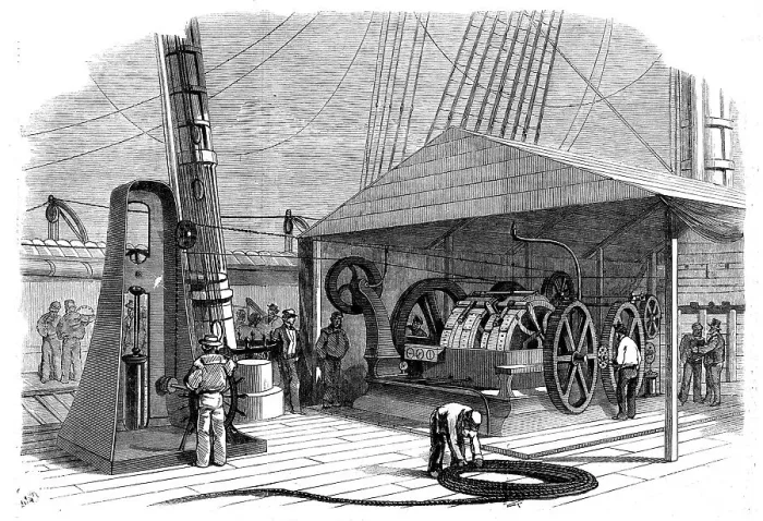 Framed Print : The Atlantic Telegraph Paying-Out Machine, 1858. Creator: Unknown Framed Print : The Atlantic Telegraph Paying-Out Machine, 1858. Creator: Unknown