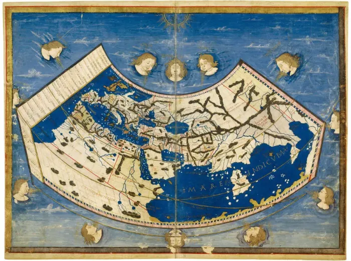 Framed Print : Atlas of Borso d Este, ca 1466-1467. Creator: Germanus, Donnus Nicolaus (ca. 1420-ca Framed Print : Atlas of Borso d Este, ca 1466-1467. Creator: Germanus, Donnus Nicolaus (ca. 1420-ca
