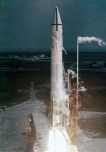 Atlas-Centaur rocket lifting off, Cape Canaveral Air Force Station, Florida, USA