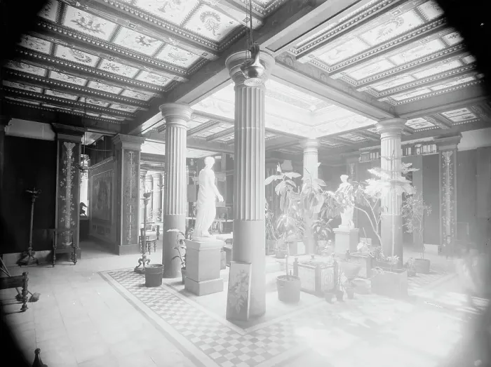 Framed Print : Atrium in the House of Pansa, Saratoga, N.Y. c1901. Creator: Unknown Framed Print : Atrium in the House of Pansa, Saratoga, N.Y. c1901. Creator: Unknown