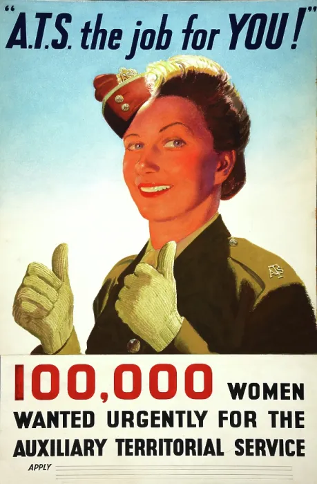 Framed Print : 'A.T.S. the job for you!', 100, 000 women wanted urgently... WWII poster, between 1939 and 1946. Creator: Central Office of Information. 'A.T.S Framed Print : 'A.T.S. the job for you!', 100, 000 women wanted urgently... WWII poster, between 1939 and 1946. Creator: Central Office of Information. 'A.T.S