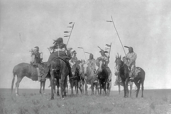 Atsina warriors, c1908. Creator: Edward Sheriff Curtis