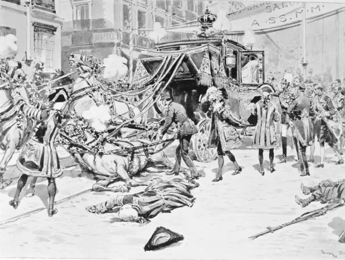 Framed Print : Attack against Alfonso XIII, King of Spain (1886-1941) Framed Print : Attack against Alfonso XIII, King of Spain (1886-1941)