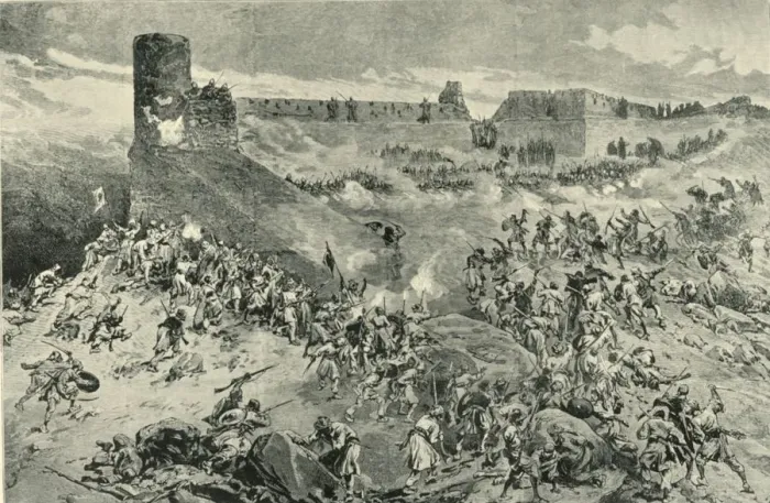Framed Print : The Attack on the Bala Hissar on the Night of 11th December 1879, (1901). Creator Framed Print : The Attack on the Bala Hissar on the Night of 11th December 1879, (1901). Creator