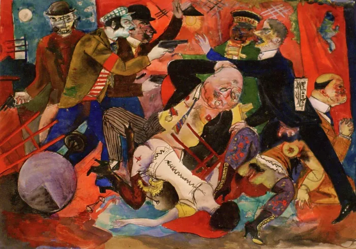 Framed Print : Attack at the brothel, 1919. Creator: Schlichter, Rudolf (1890-1955) Framed Print : Attack at the brothel, 1919. Creator: Schlichter, Rudolf (1890-1955)