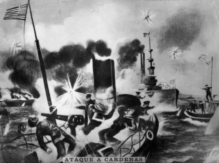Framed Print : Attack of Cardenas, (1898), 1920s Framed Print : Attack of Cardenas, (1898), 1920s