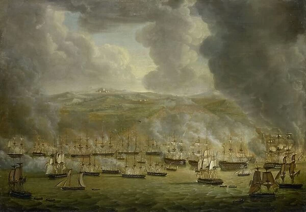 The Attack of the Combined Anglo-Dutch Squadron on Algiers, 1816, 1817. Creator: Gerardus Laurentius Keultjes