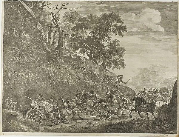 Attack on a Convoy, n.d. Creator: Cornelis de Visscher