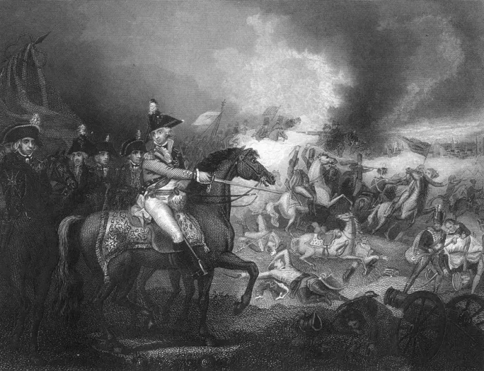 Framed Print : The attack upon the French camp on the hills of Famars near Valenciennes, 23 May 1793 (c1857). Artist: J Rogers Framed Print : The attack upon the French camp on the hills of Famars near Valenciennes, 23 May 1793 (c1857). Artist: J Rogers