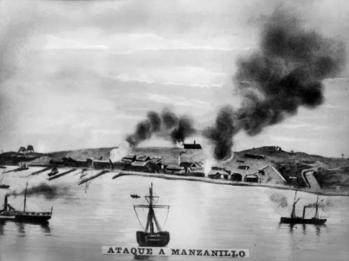 Framed Print : Attack of Manzanillo, (1873), 1920s Framed Print : Attack of Manzanillo, (1873), 1920s