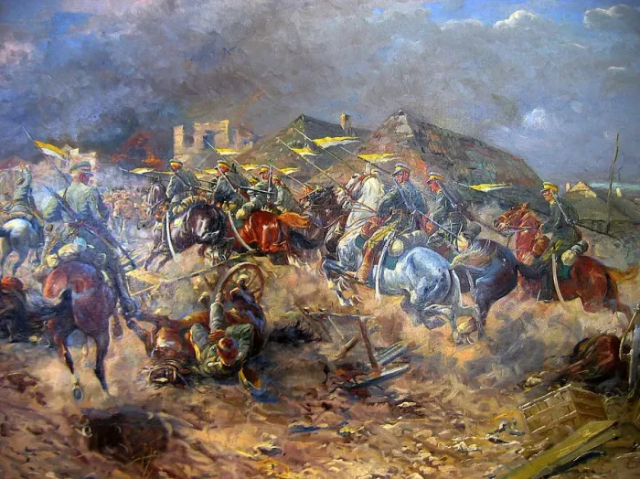 Framed Print : Attack of Polish Uhlans on Bolsheviks near Sloutsk, 1919, 1920 Framed Print : Attack of Polish Uhlans on Bolsheviks near Sloutsk, 1919, 1920