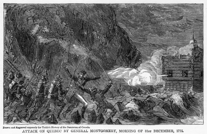 Framed Print : Attack on Quebec by General Montgomery, Morning of 31st December, 1755, (1877) Framed Print : Attack on Quebec by General Montgomery, Morning of 31st December, 1755, (1877)