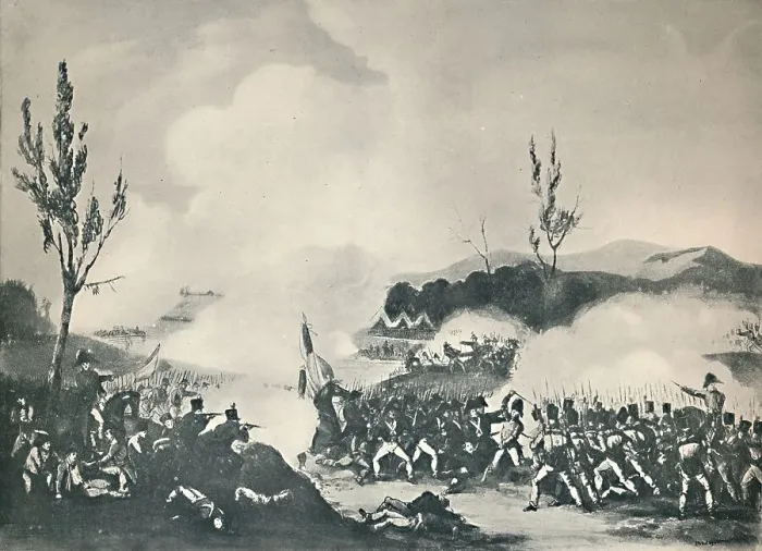Framed Print : Attack on the Road to Bayonne, December 13, 1813, c1813 (1909). Artist: Thomas Sutherland Framed Print : Attack on the Road to Bayonne, December 13, 1813, c1813 (1909). Artist: Thomas Sutherland