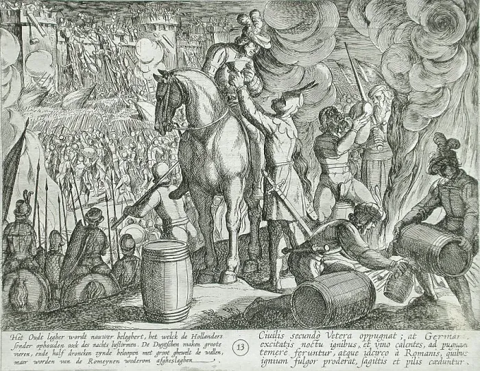 Framed Print : Attack on a Roman Fortress at Night, Publshed 1612. Creator: Antonio Tempesta Framed Print : Attack on a Roman Fortress at Night, Publshed 1612. Creator: Antonio Tempesta