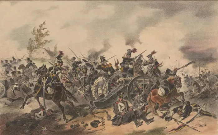 Framed Print : Attack on a Russian battery, 1835 Framed Print : Attack on a Russian battery, 1835