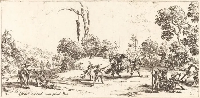 Framed Print : Attacking Travelers on the Highway, c. 1633. Creator: Jacques Callot Framed Print : Attacking Travelers on the Highway, c. 1633. Creator: Jacques Callot