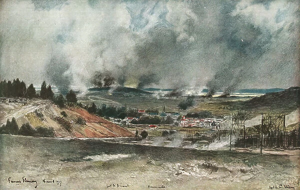 'Attaque du Fort de Brimont, le 16 anvil 1917, (1917). Creator: Francois Flameng