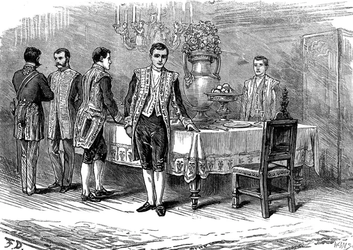 Framed Print : The attempt on the Czar's life: attendants at the imperial dinner table, St. Petersburg, 1880. Creator: Unknown Framed Print : The attempt on the Czar's life: attendants at the imperial dinner table, St. Petersburg, 1880. Creator: Unknown