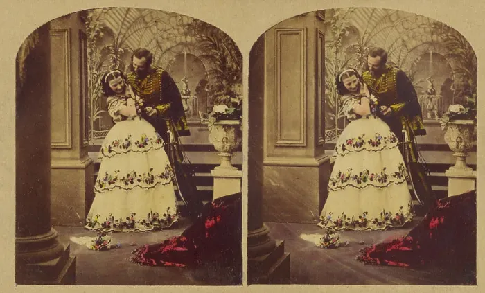 Framed Print : The Attempted Kiss, about 1857. Creators: London Stereoscopic & Photographic Co, Joseph John Elliott Framed Print : The Attempted Kiss, about 1857. Creators: London Stereoscopic & Photographic Co, Joseph John Elliott