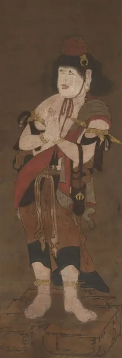 Framed Print : Attendant of Fudo Myoo, 14th century. Creators: Ryushu Shutaku, Unknown Framed Print : Attendant of Fudo Myoo, 14th century. Creators: Ryushu Shutaku, Unknown