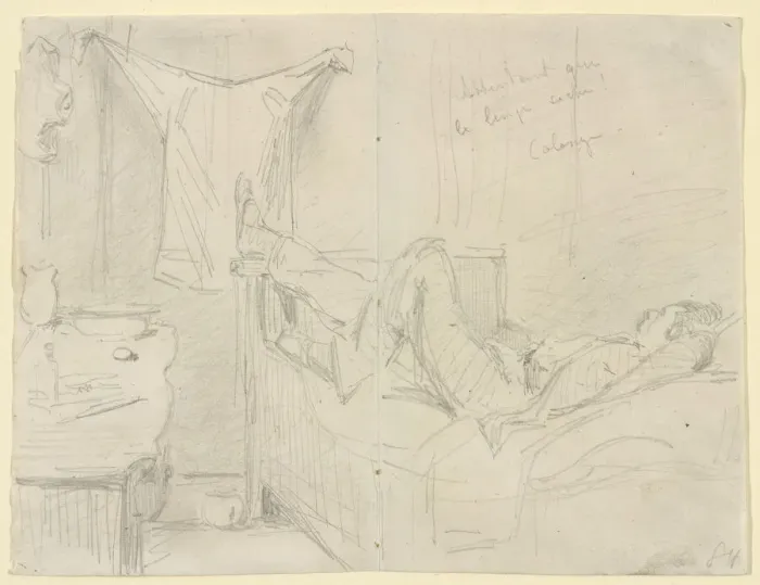 Framed Print : Attendant que le linge seche! Cologne, 1858. Creator: James Abbott McNeill Whistler Framed Print : Attendant que le linge seche! Cologne, 1858. Creator: James Abbott McNeill Whistler