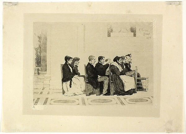 Attending Mass, Rome, 1875. Creator: Antonio Piccinni