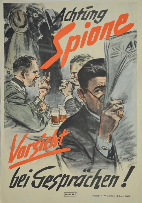 Framed Print : Attention: Spies, 1939. Creator: Matejko, Theo (1893-1946) Framed Print : Attention: Spies, 1939. Creator: Matejko, Theo (1893-1946)