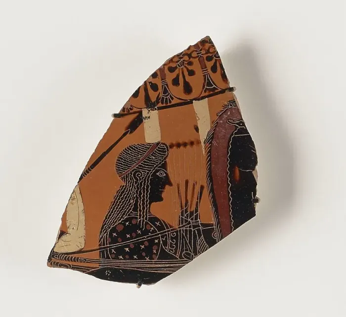 Framed Print : Attic Black-Figure Amphora Fragment, 550-500 BC. Creator: Unknown Framed Print : Attic Black-Figure Amphora Fragment, 550-500 BC. Creator: Unknown