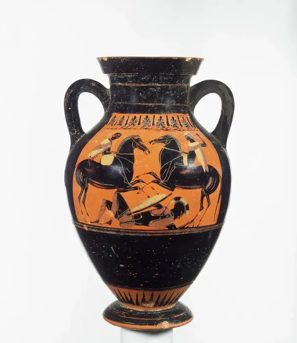 Framed Print : Attic Black-Figure Amphora Type B, about 530-520 BC. Creator: Swing Painter Framed Print : Attic Black-Figure Amphora Type B, about 530-520 BC. Creator: Swing Painter