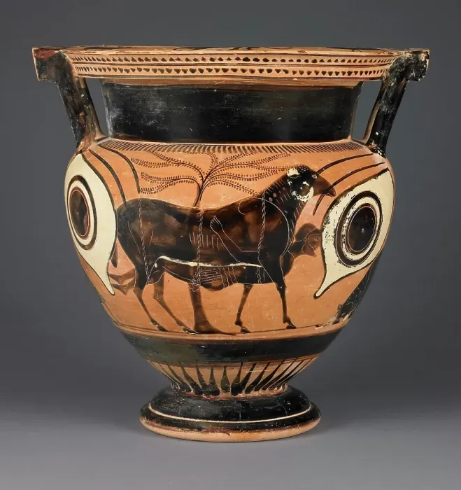 Framed Print : Attic Black-Figure Column Krater, 525-500 BC. Creator: Unknown Framed Print : Attic Black-Figure Column Krater, 525-500 BC. Creator: Unknown