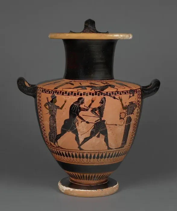 Framed Print : Attic Black-Figure Hydria, 520-510 BC. Creator: Lykomedes Painter Framed Print : Attic Black-Figure Hydria, 520-510 BC. Creator: Lykomedes Painter