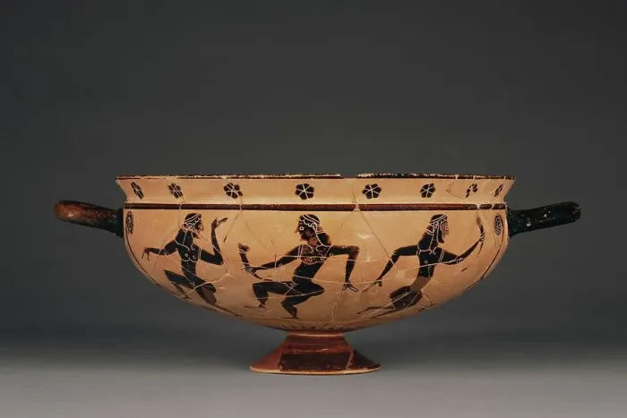 Framed Print : Attic Black-Figure Komast Cup, 580-560 BC. Creator: Painter of Copenhagen 103 Framed Print : Attic Black-Figure Komast Cup, 580-560 BC. Creator: Painter of Copenhagen 103