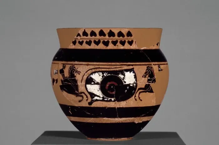 Framed Print : Attic Black-Figure Mastoid Cup, about 490 BC. Creator: Unknown Framed Print : Attic Black-Figure Mastoid Cup, about 490 BC. Creator: Unknown