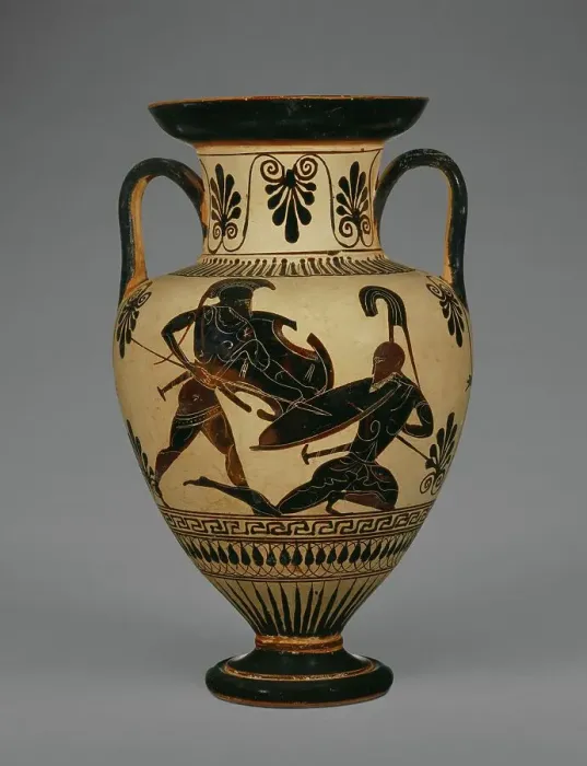 Framed Print : Attic Black-Figure Neck Amphora, about 500-480 BC. Creator: Unknown Framed Print : Attic Black-Figure Neck Amphora, about 500-480 BC. Creator: Unknown