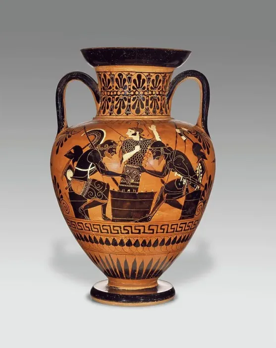 Framed Print : Attic Black-Figure Neck Amphora, about 510 BC. Creator: Medea Group