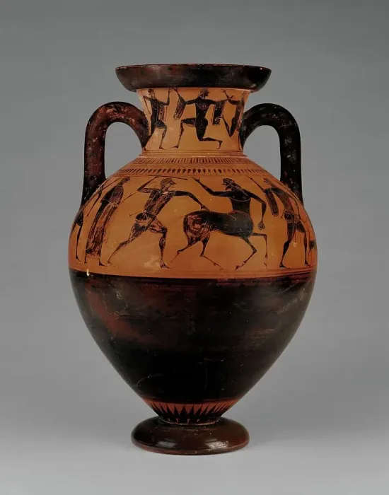 Framed Print : Attic Black-Figure Neck Amphora, about 530 BC. Creator: The Affecter Framed Print : Attic Black-Figure Neck Amphora, about 530 BC. Creator: The Affecter