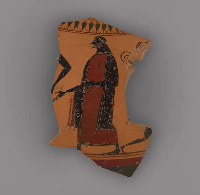 Framed Print : Attic Black-Figure Neck Amphora Fragment, about 530 BC. Creator: The Affecter Framed Print : Attic Black-Figure Neck Amphora Fragment, about 530 BC. Creator: The Affecter