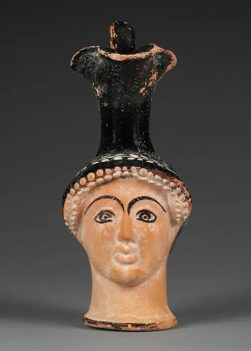 Framed Print : Attic Head Vase, about 470 BC. Creator: Sabouroff Class Framed Print : Attic Head Vase, about 470 BC. Creator: Sabouroff Class