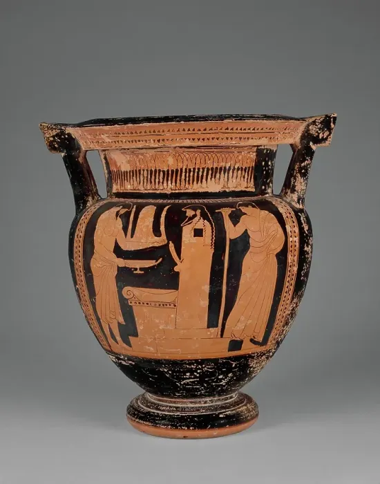Framed Print : Attic Red-Figure Column Krater, about 480-470 BC. Creator: Pan Painter Framed Print : Attic Red-Figure Column Krater, about 480-470 BC. Creator: Pan Painter