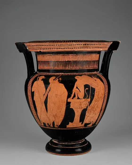Framed Print : Attic Red-Figure Column Krater, about 460 BC. Creator: Painter of London E 489 Framed Print : Attic Red-Figure Column Krater, about 460 BC. Creator: Painter of London E 489