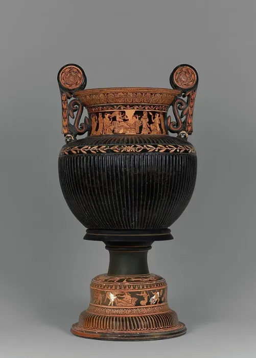 Framed Print : Attic Red-Figure Dinoid Volute Krater and Stand, 390-380 BC. Creator: Meleager Painter Framed Print : Attic Red-Figure Dinoid Volute Krater and Stand, 390-380 BC. Creator: Meleager Painter