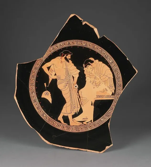 Framed Print : Attic Red-Figure Kylix, 490-470 BC. Creators: Douris, Kleophrades Framed Print : Attic Red-Figure Kylix, 490-470 BC. Creators: Douris, Kleophrades