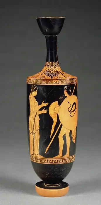 Framed Print : Attic Red-Figure Lekythos, about 450 BC. Creator: Phiale Painter Framed Print : Attic Red-Figure Lekythos, about 450 BC. Creator: Phiale Painter