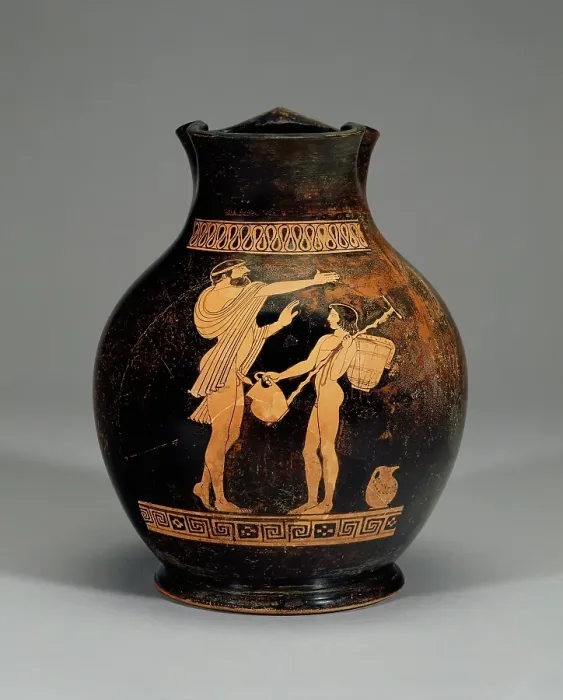 Framed Print : Attic Red-Figure Oinochoe, Shape 3 (Chous), about 470 BC. Creator: Oionokles Painter Framed Print : Attic Red-Figure Oinochoe, Shape 3 (Chous), about 470 BC. Creator: Oionokles Painter